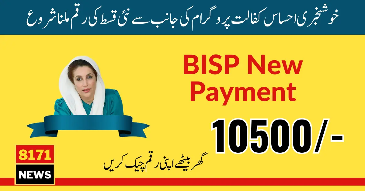 New Payment 10500 BISP 8171 Result Check Online by CNIC