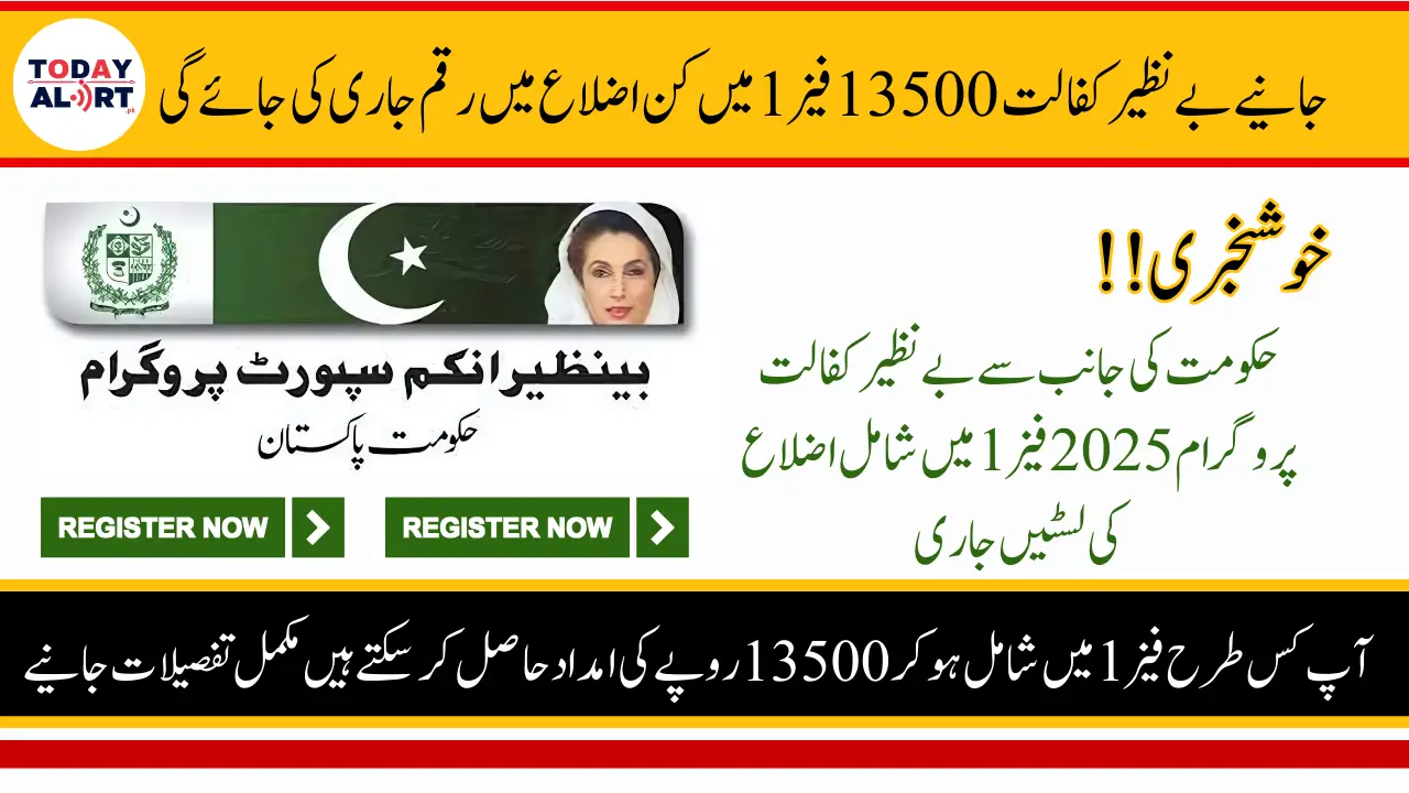 Benazir Kafaalat 2025 Phase 1 Districts For 13500 Payment