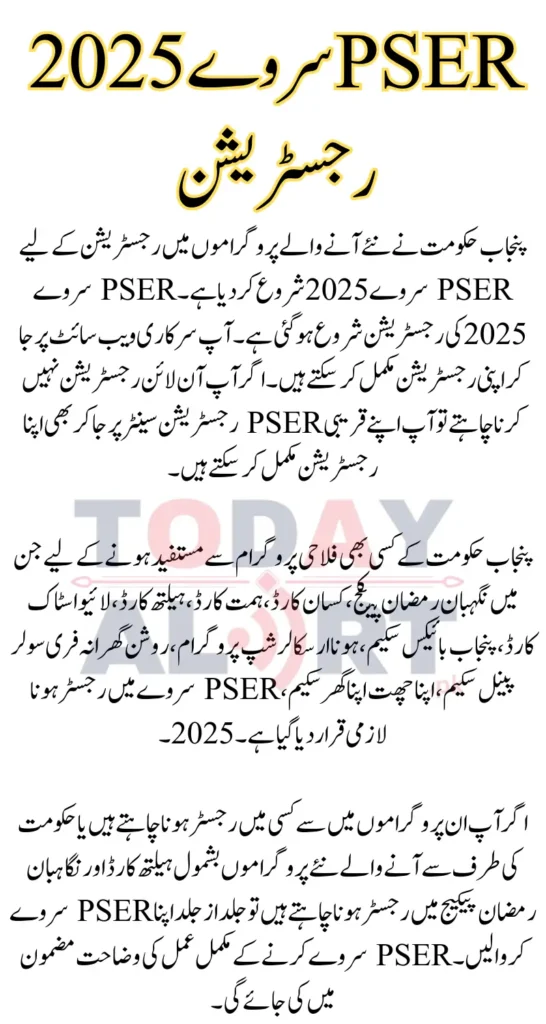 PSER Survey 2025 Started For Punjab Government Upcoming Programs